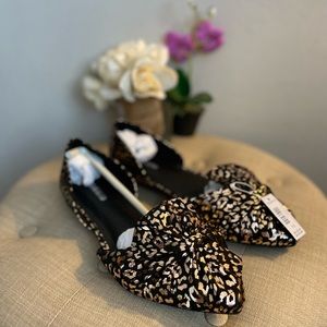 Torrid Bow Tie Animal Print Slip On Flats - tags removed, unworn